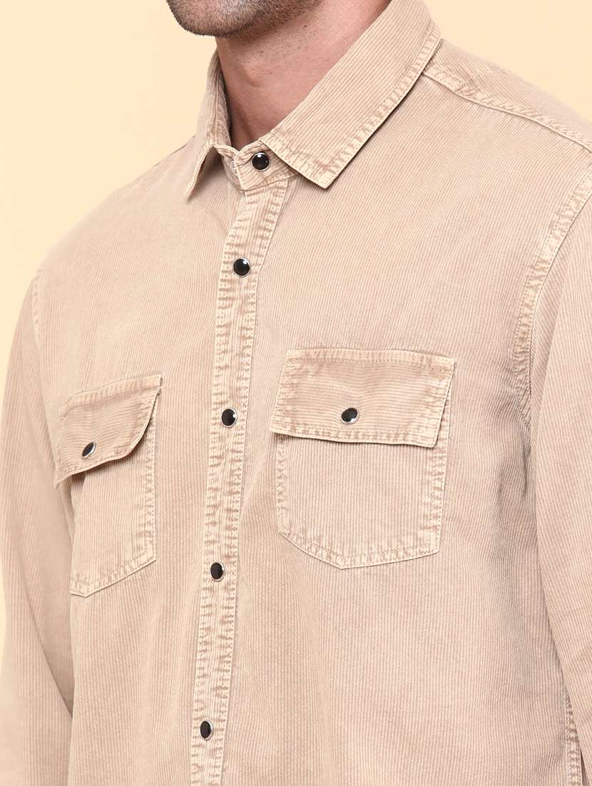 men solid long sleeve regular fit casual shirt - 22183959 -  Standard Image - 1