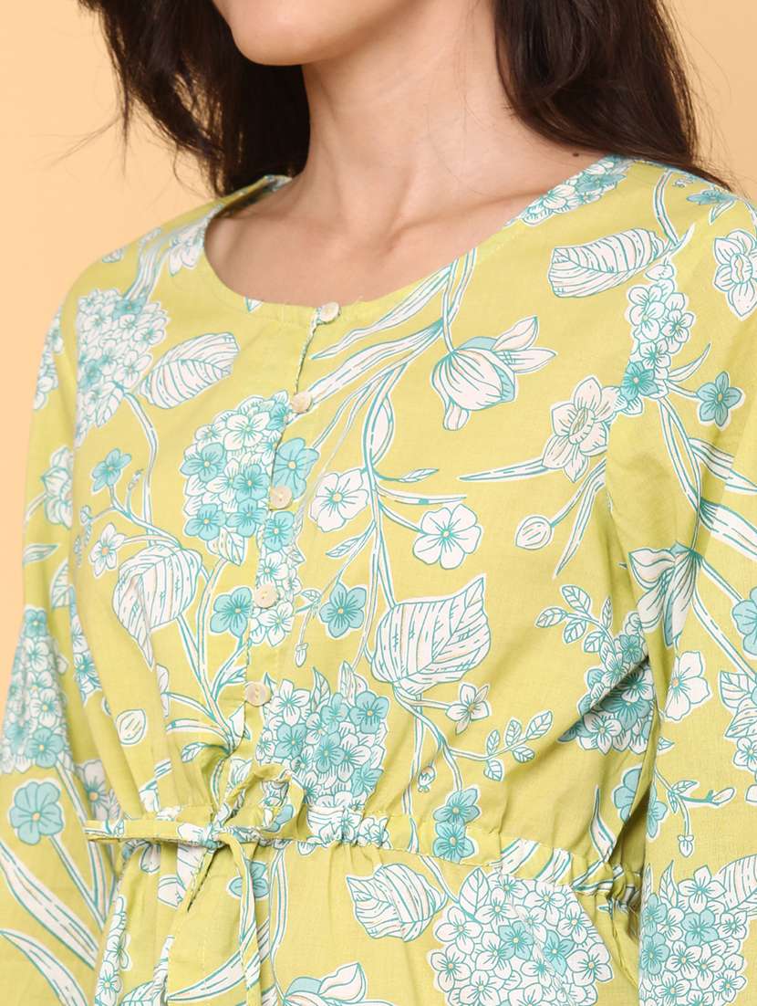 women printed three quarter sleeve top - 22183970 -  Standard Image - 1