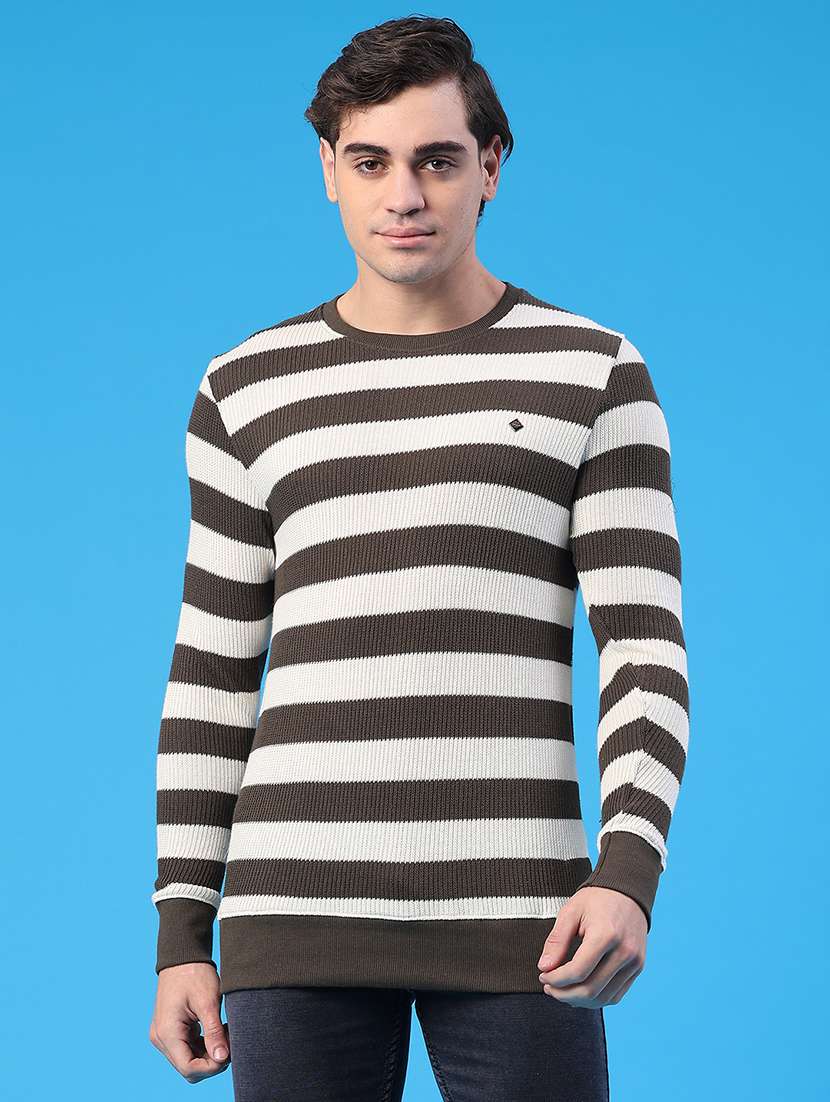 men striped long sleeve regular fit pullover  - 22184013 -  Standard Image - 1