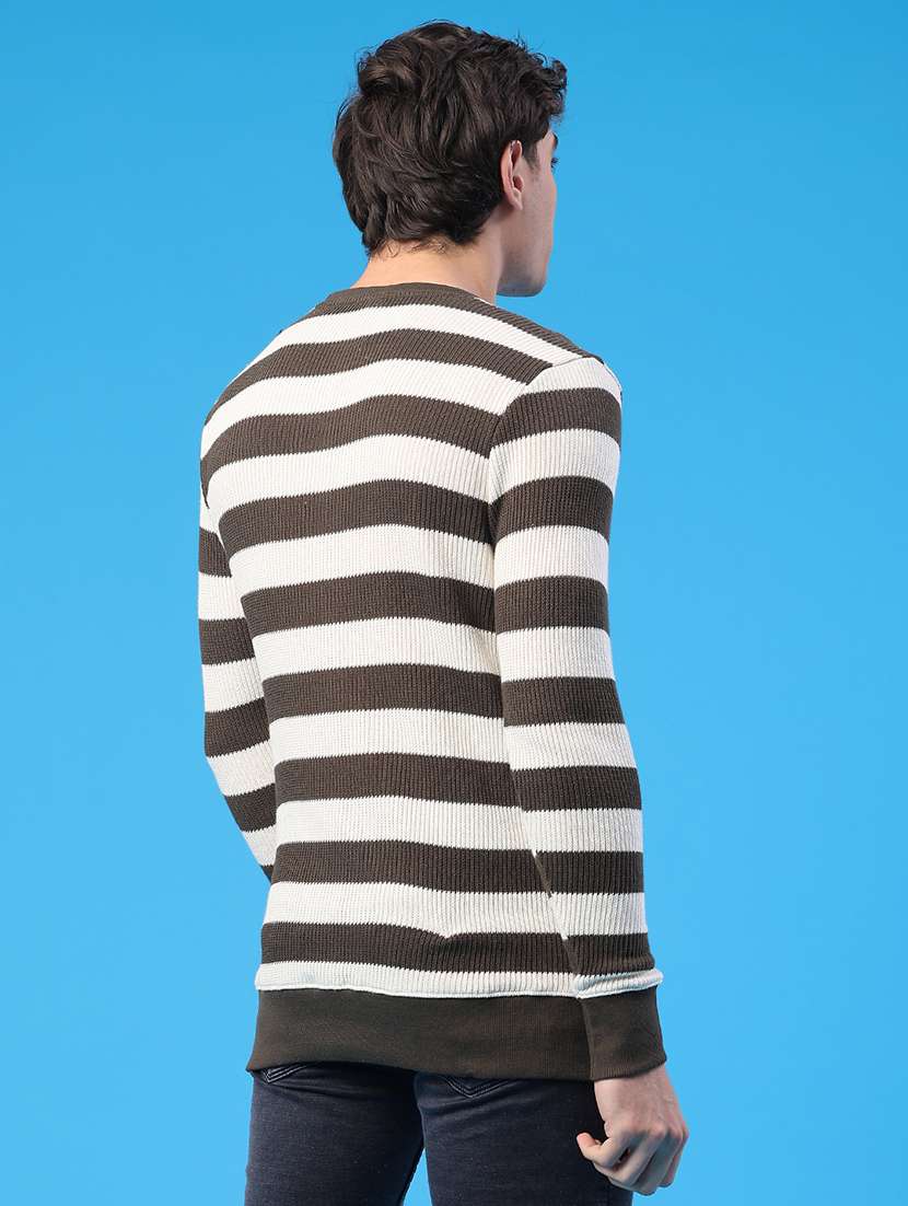 men striped long sleeve regular fit pullover  - 22184013 -  Standard Image - 4