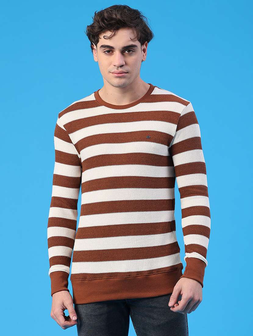 men striped long sleeve regular fit pullover  - 22184014 -  Standard Image - 1