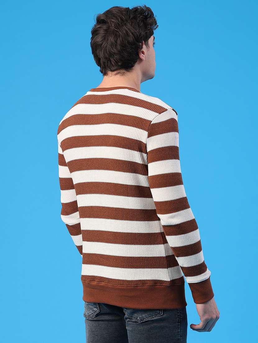 men striped long sleeve regular fit pullover  - 22184014 -  Standard Image - 4
