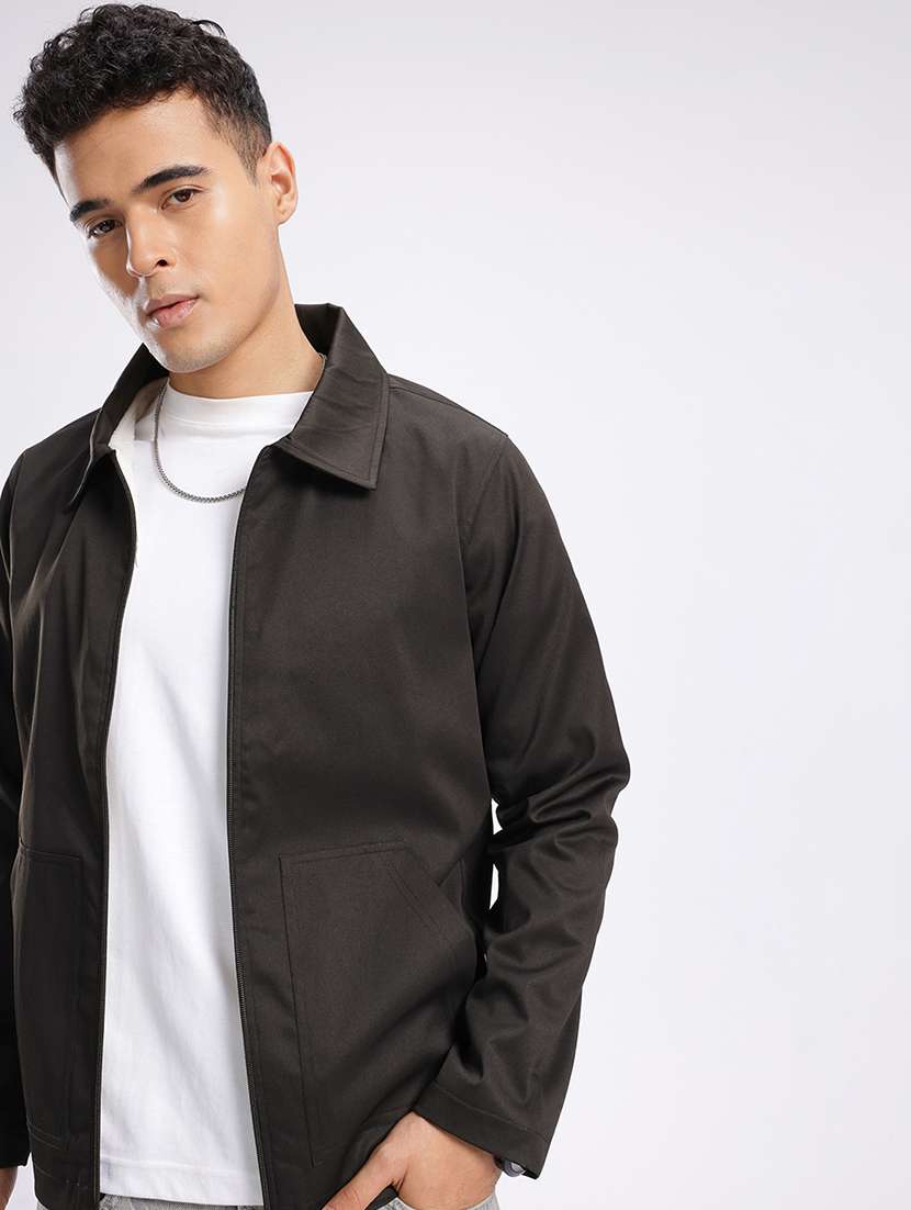 men solid long sleeve casual jacket - 22184189 -  Standard Image - 1