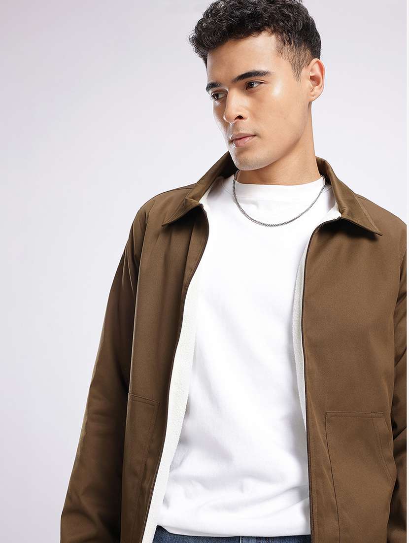 men solid long sleeve casual jacket - 22184190 -  Standard Image - 1