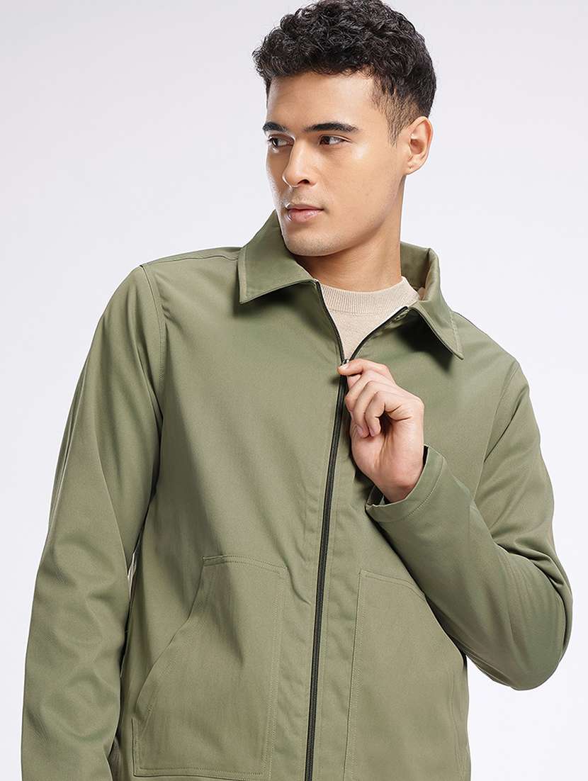 men solid long sleeve casual jacket - 22184192 -  Standard Image - 1