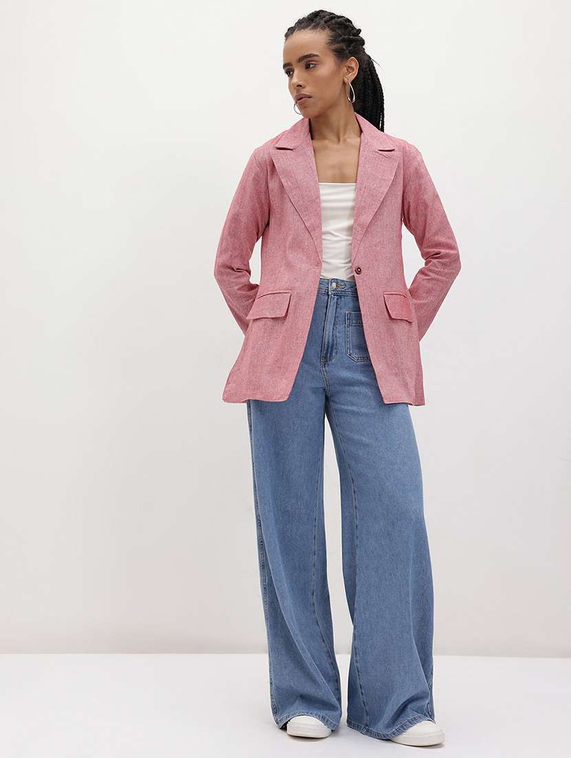 women solid long sleeve single breasted blazer - 22184199 -  Standard Image - 4