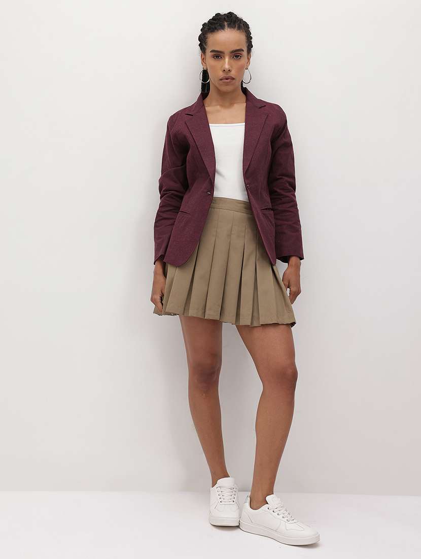 women solid long sleeve single breasted blazer - 22184205 -  Standard Image - 4