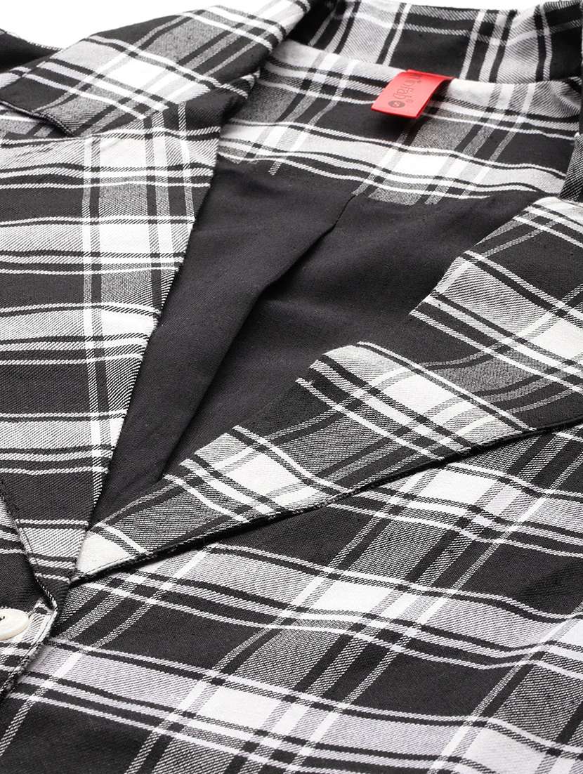 women checkered blazer & trouser co-ord set - 22184239 -  Standard Image - 4