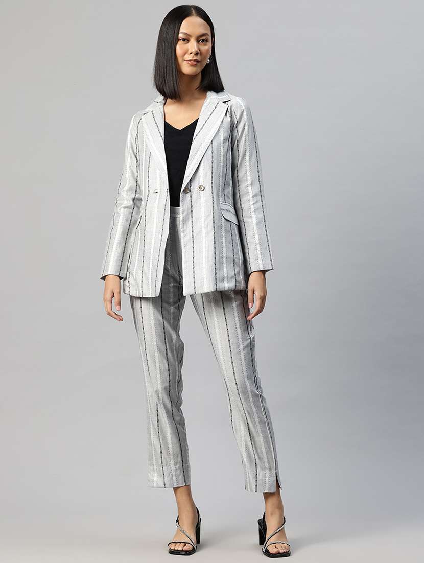 women self design blazer & trouser co-ord set - 22184240 -  Standard Image - 1