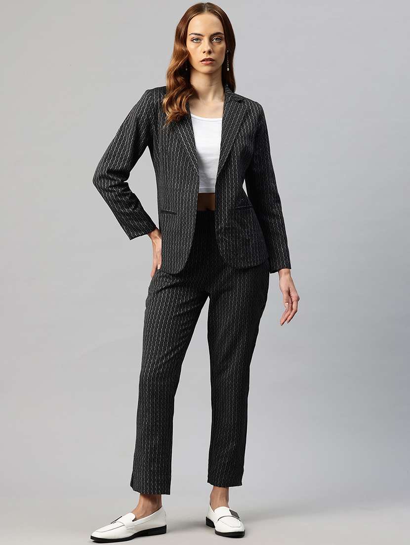 women self design blazer & trouser co-ord set - 22184241 -  Standard Image - 1