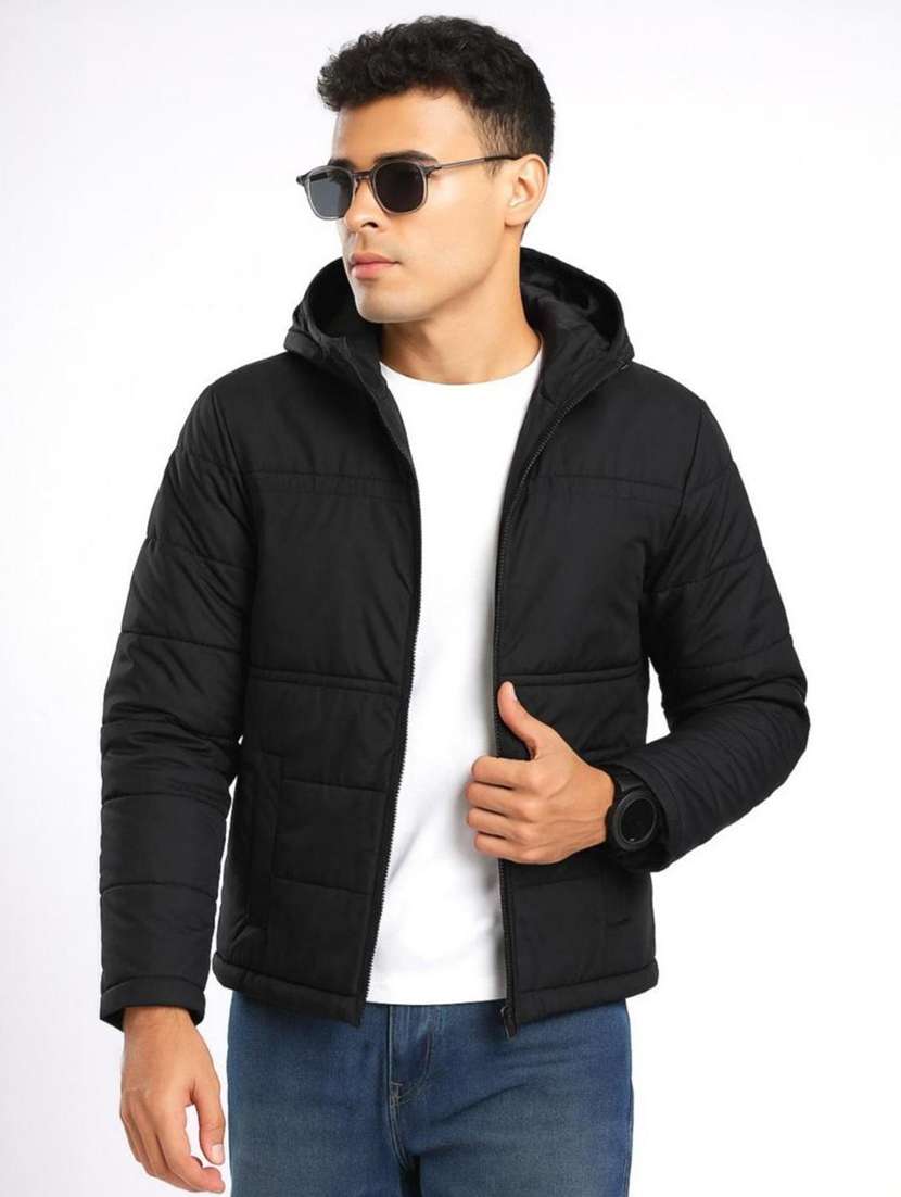 men solid long sleeve puffer jacket - 22184259 -  Standard Image - 1