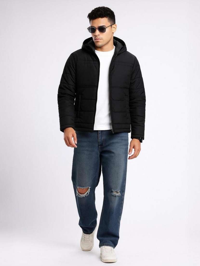 men solid long sleeve puffer jacket - 22184259 -  Standard Image - 4