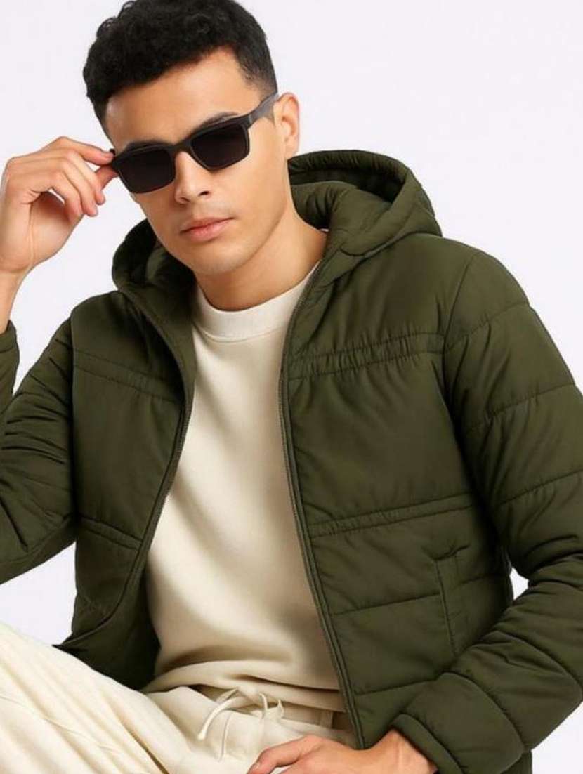 men solid long sleeve puffer jacket - 22184262 -  Standard Image - 1
