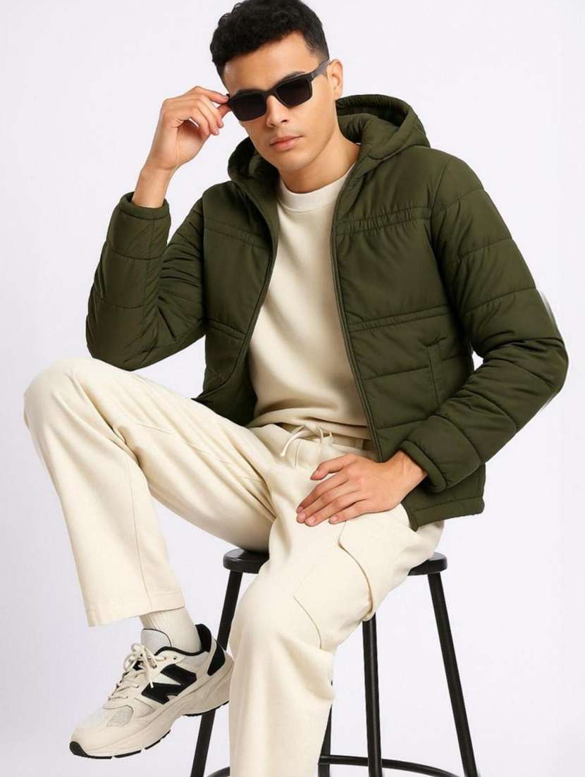 men solid long sleeve puffer jacket - 22184262 -  Standard Image - 4