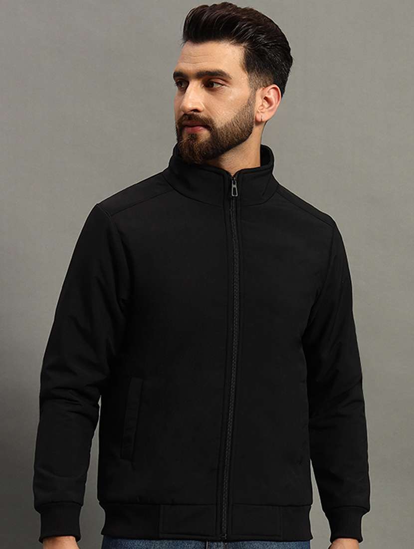 men solid long sleeve regualr fit casual jacket