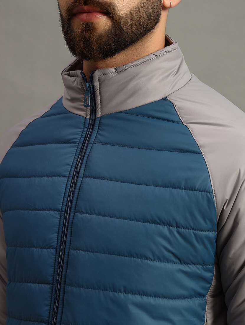 men color block long sleeve puffer jacket - 22184274 -  Standard Image - 4