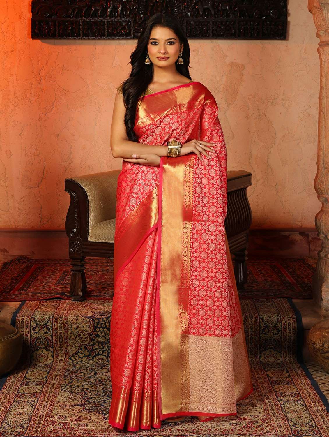 women self design banarasi saree with blouse - 22184304 -  Standard Image - 1