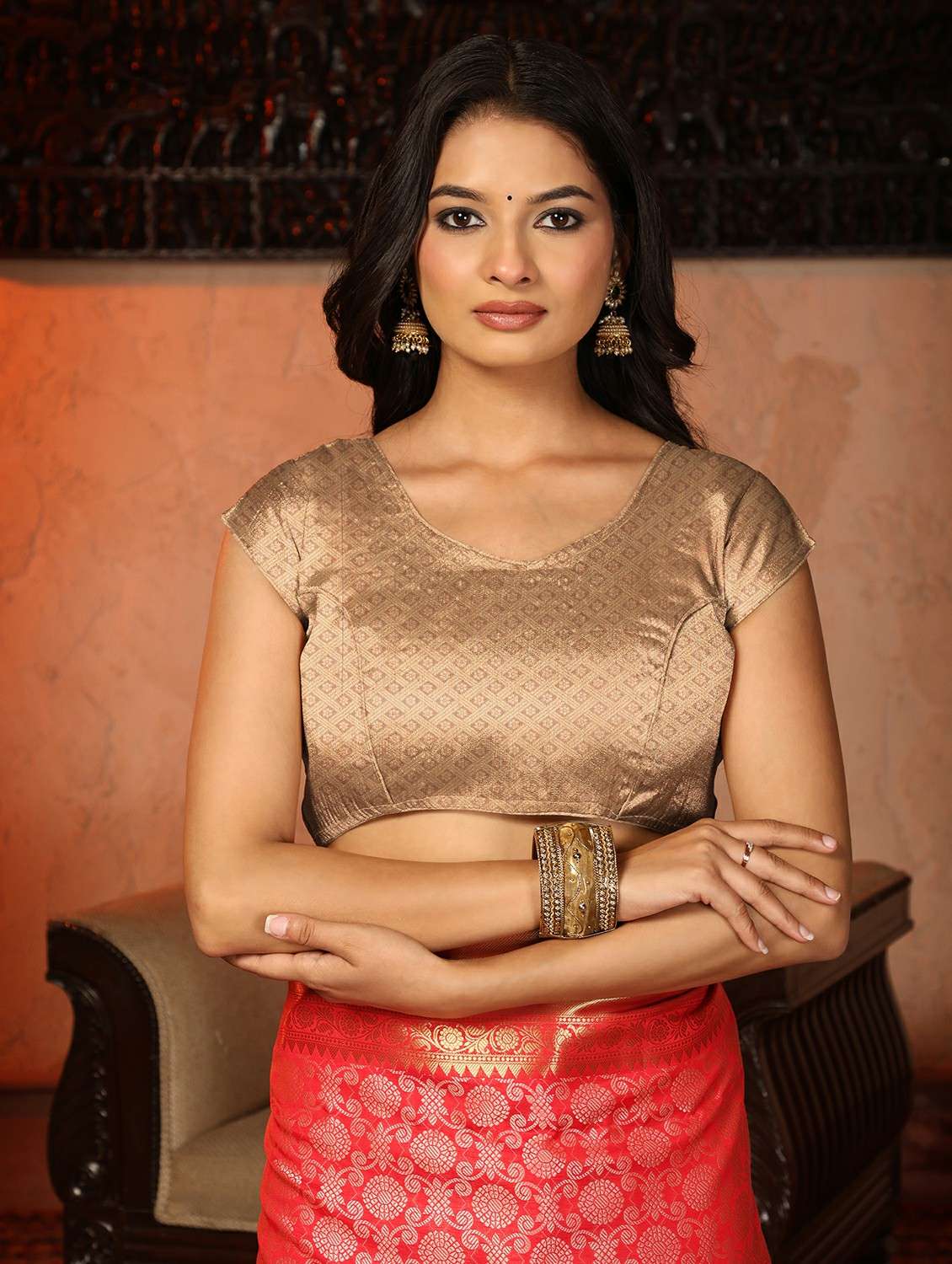 women self design banarasi saree with blouse - 22184304 -  Standard Image - 6