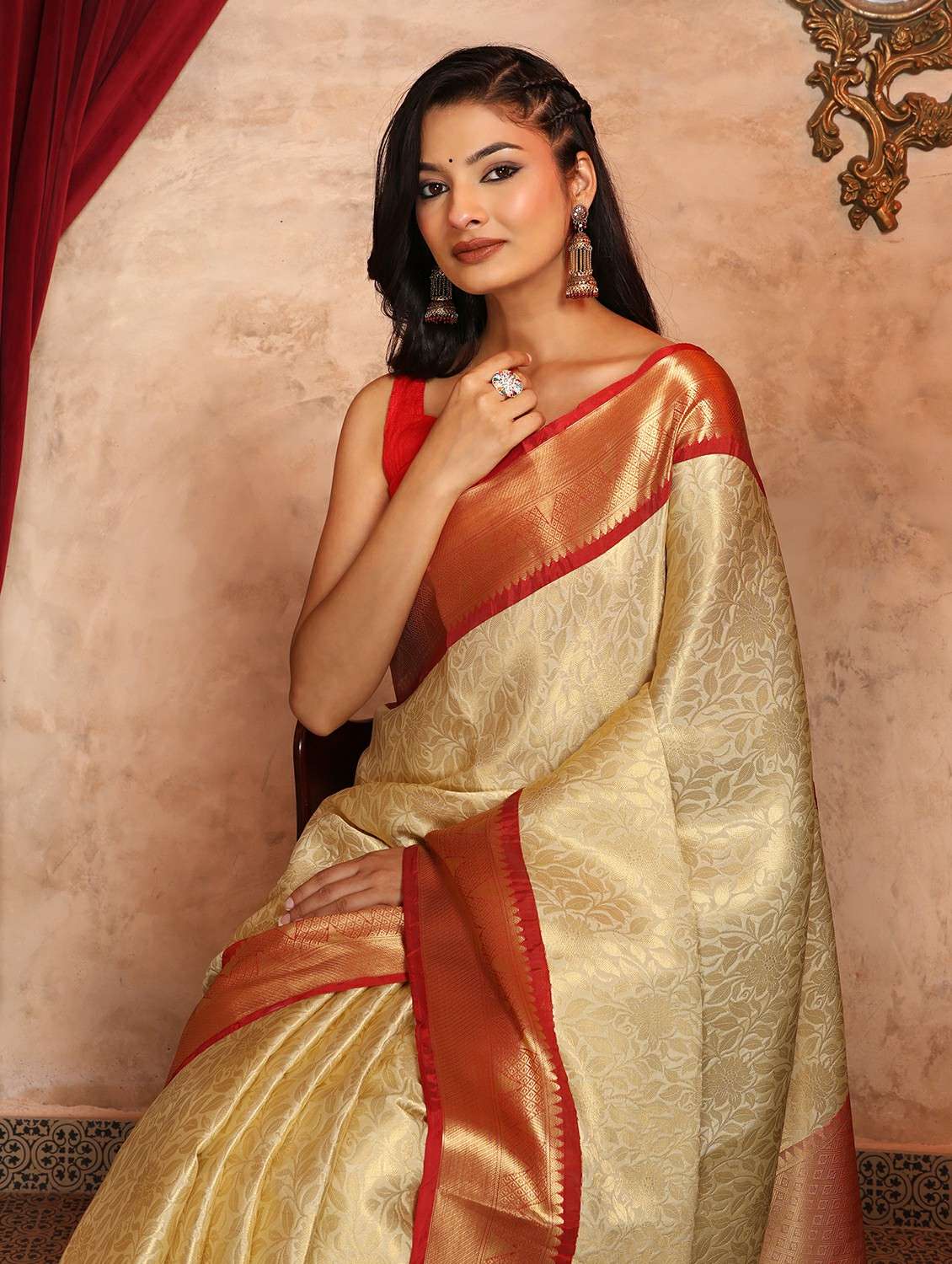 women self design banarasi saree with blouse - 22184307 -  Standard Image - 6