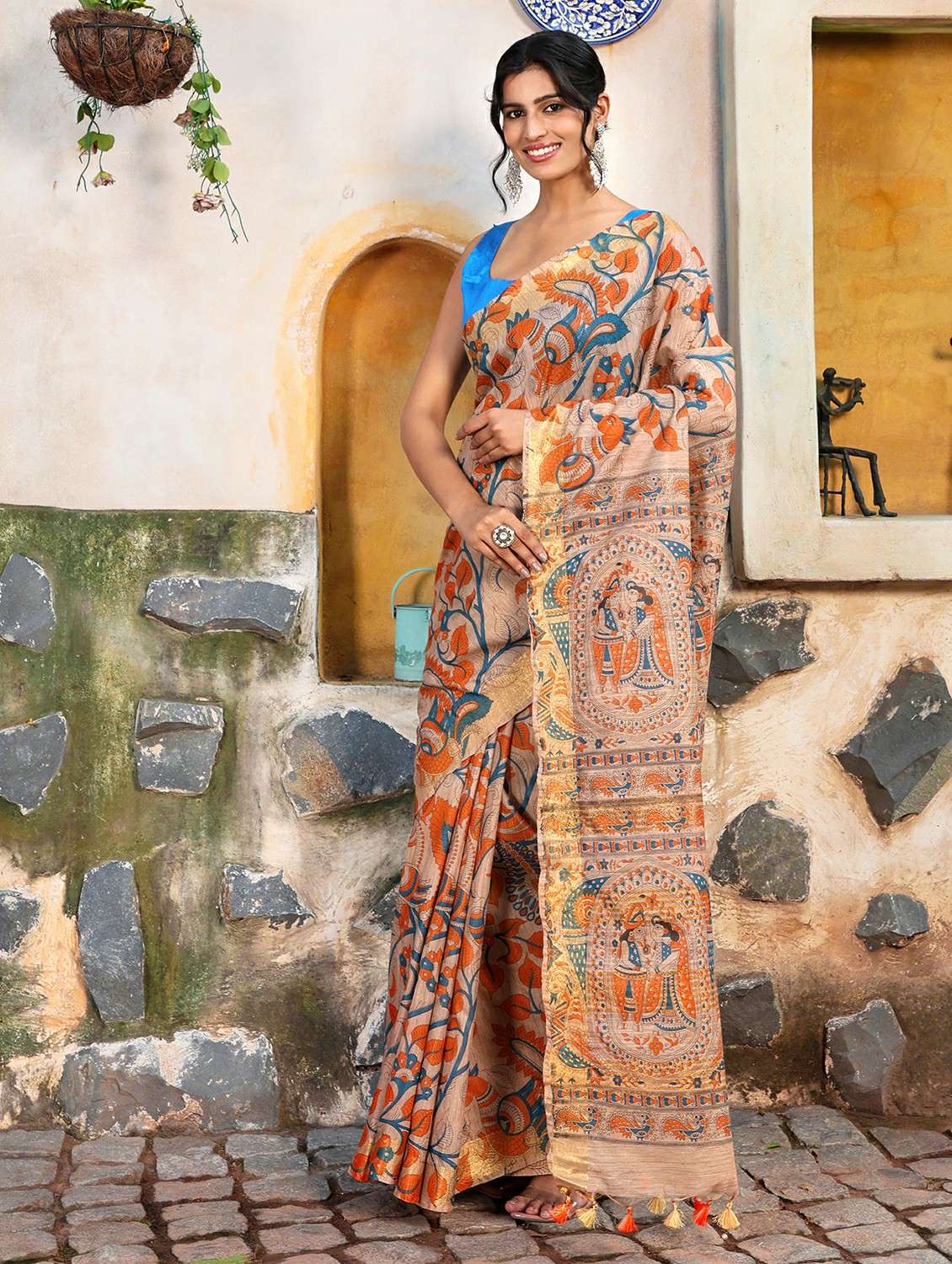 women printed casual wear saree with blouse - 22184311 -  Standard Image - 1