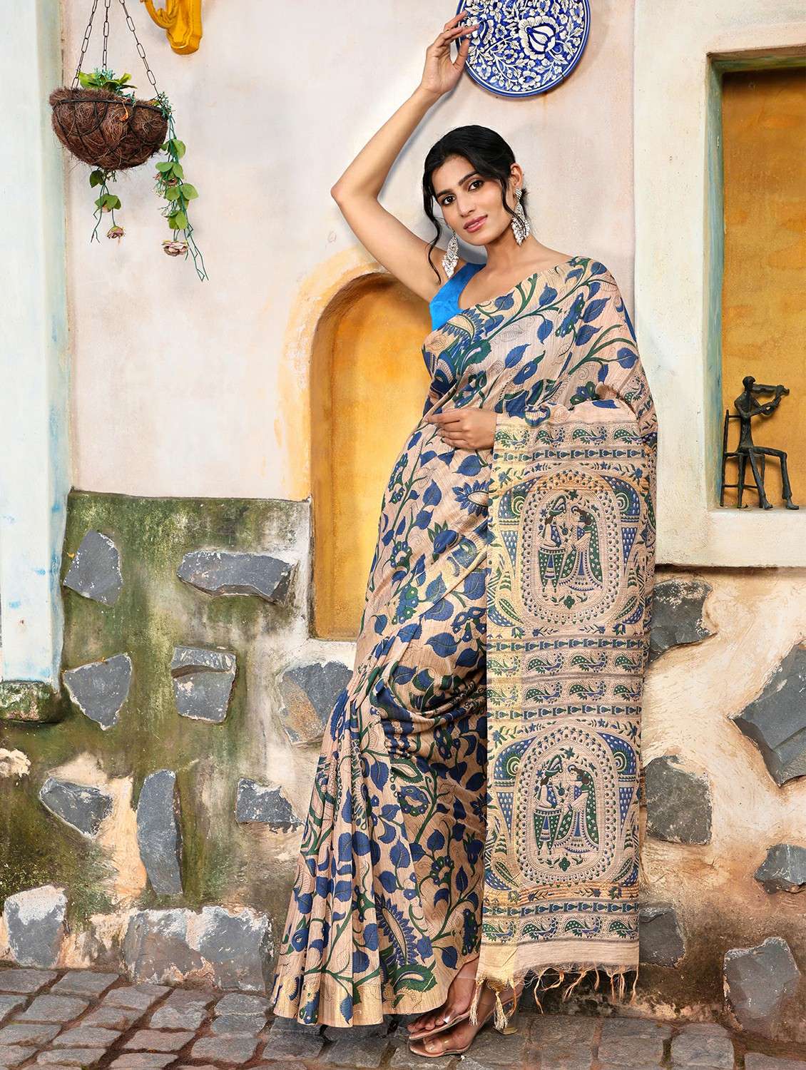women printed casual wear saree with blouse - 22184313 -  Standard Image - 1