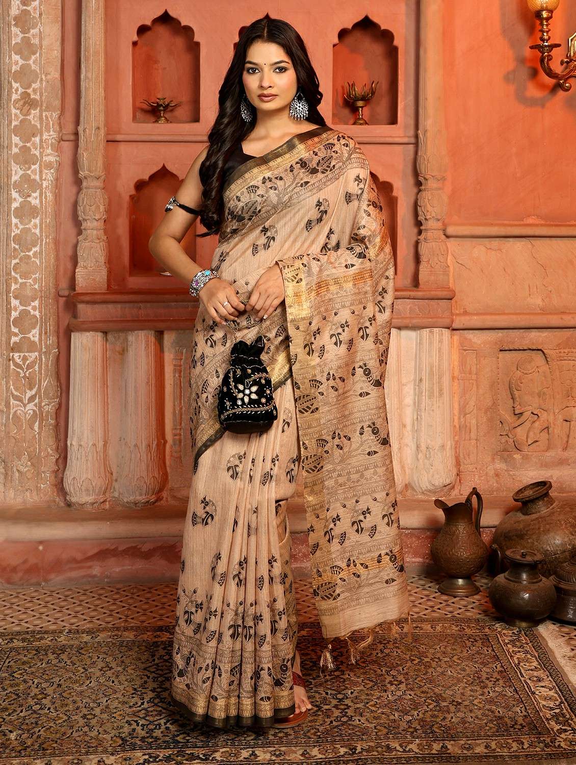 women printed casual wear saree with blouse - 22184322 -  Standard Image - 1