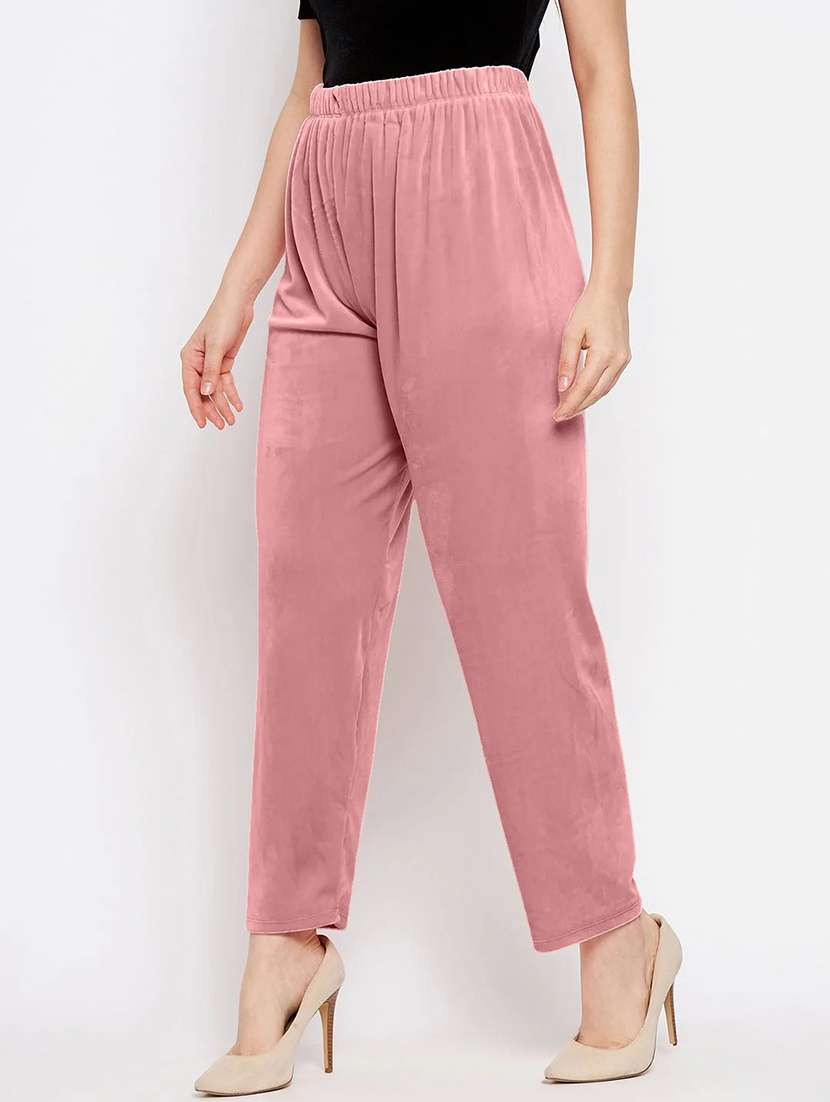 women pack of 2 solid high rise velvet straight trouser - 22184336 -  Standard Image - 4