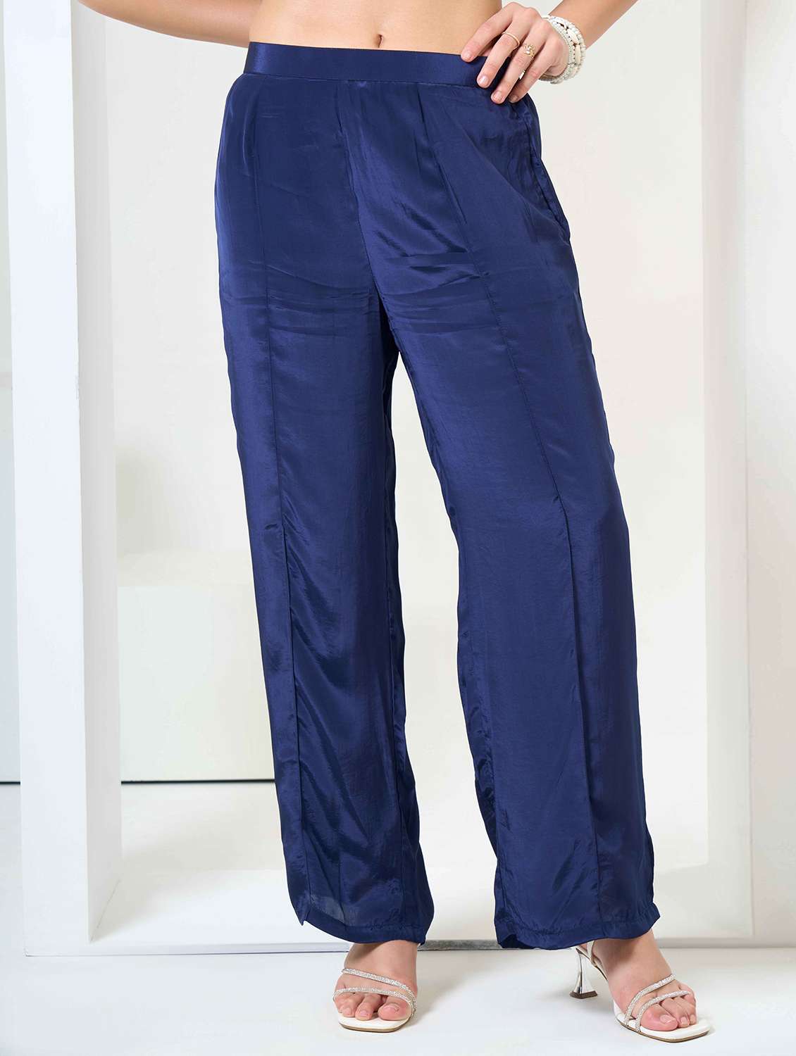 women solid top and trouser co-ord set - 22184338 -  Standard Image - 4