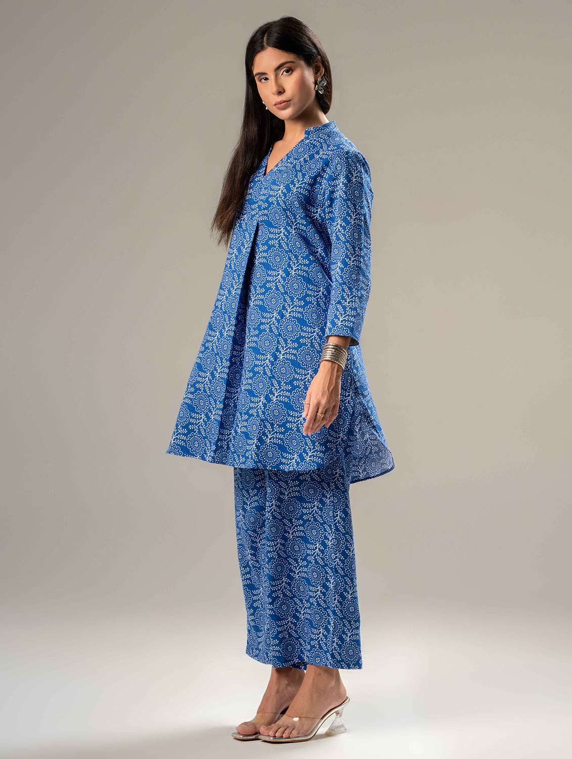 women printed long sleeve ethnic co-ord set - 22184347 -  Standard Image - 1