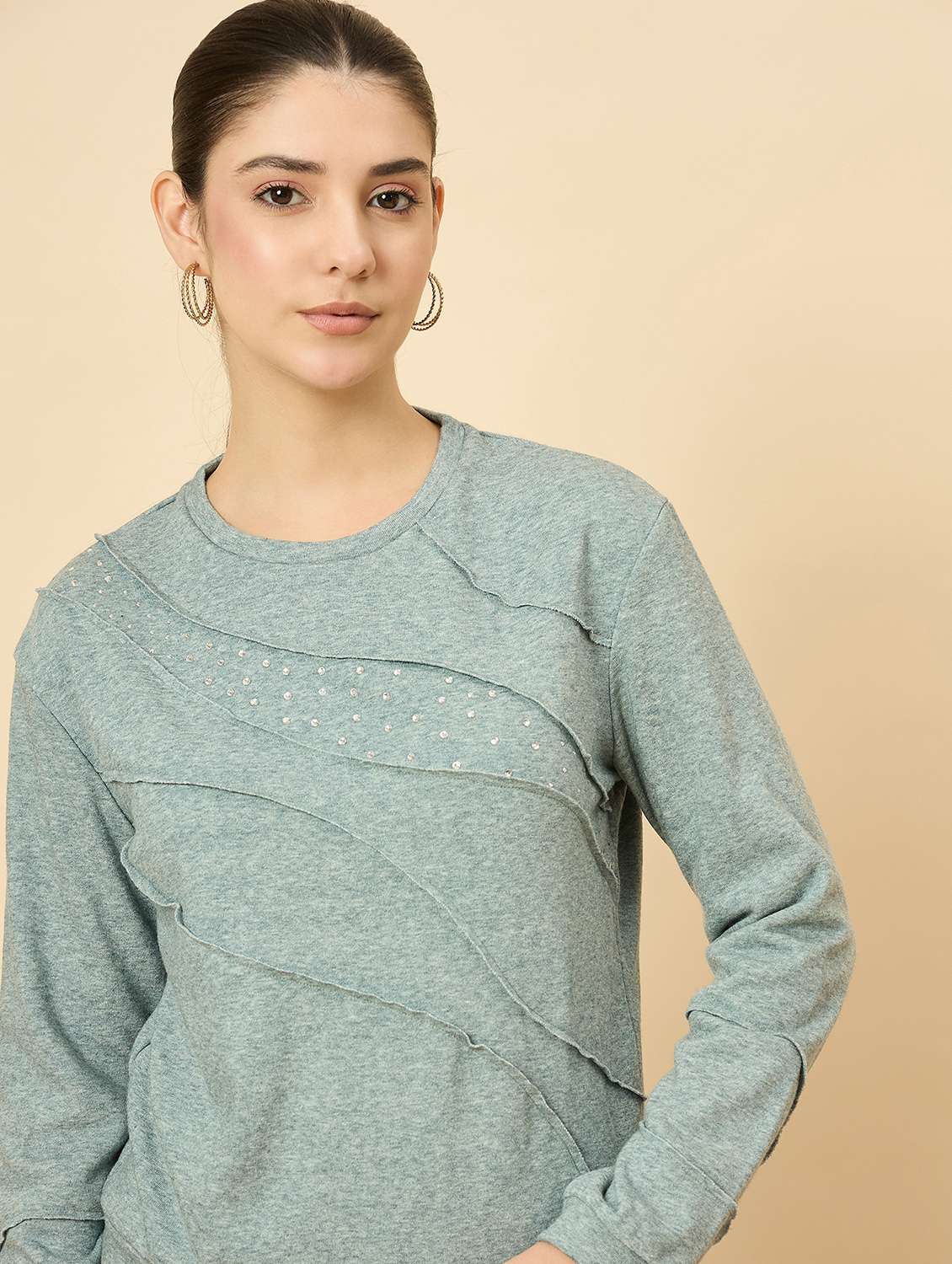 women embellished long sleeve sweatshirt - 22184372 -  Standard Image - 4