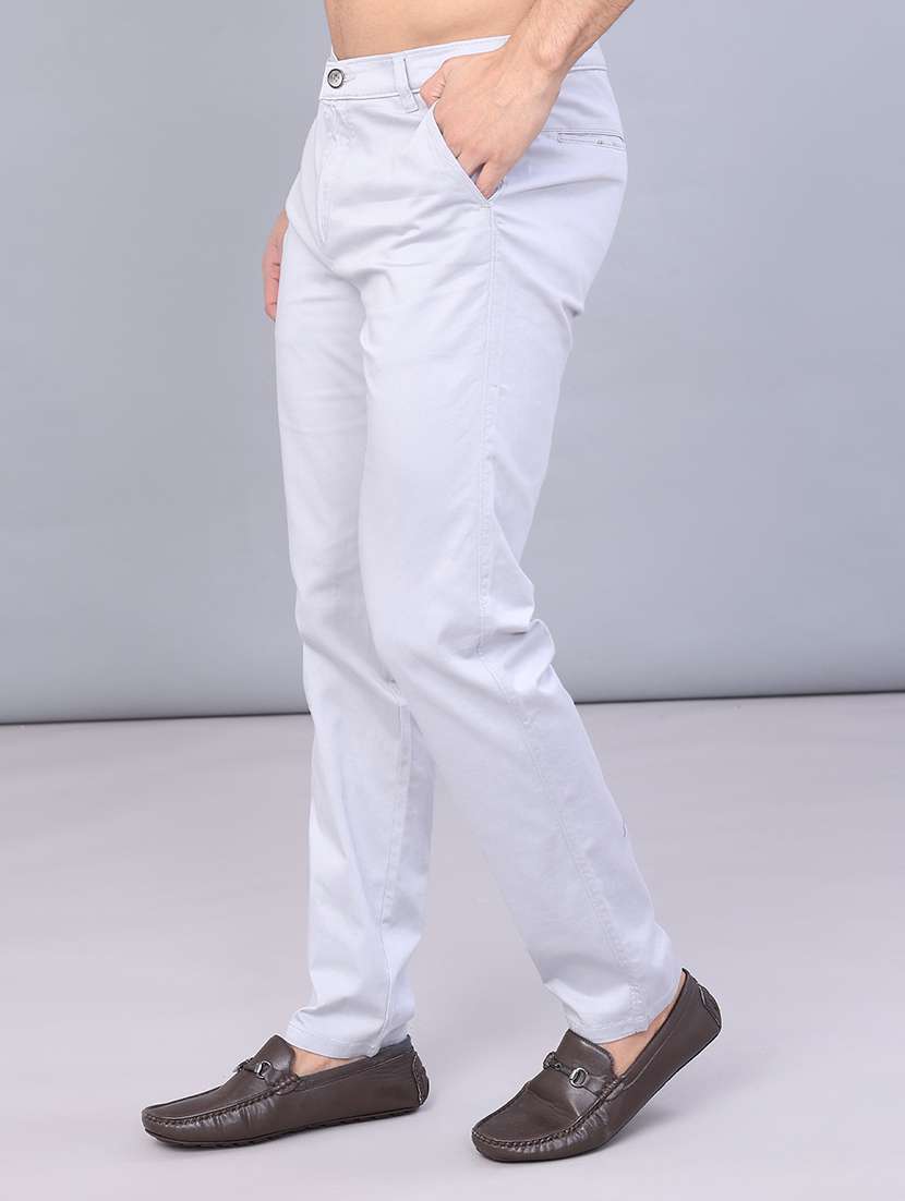men solid mid rise chinos casual trouser - 22184376 -  Standard Image - 1