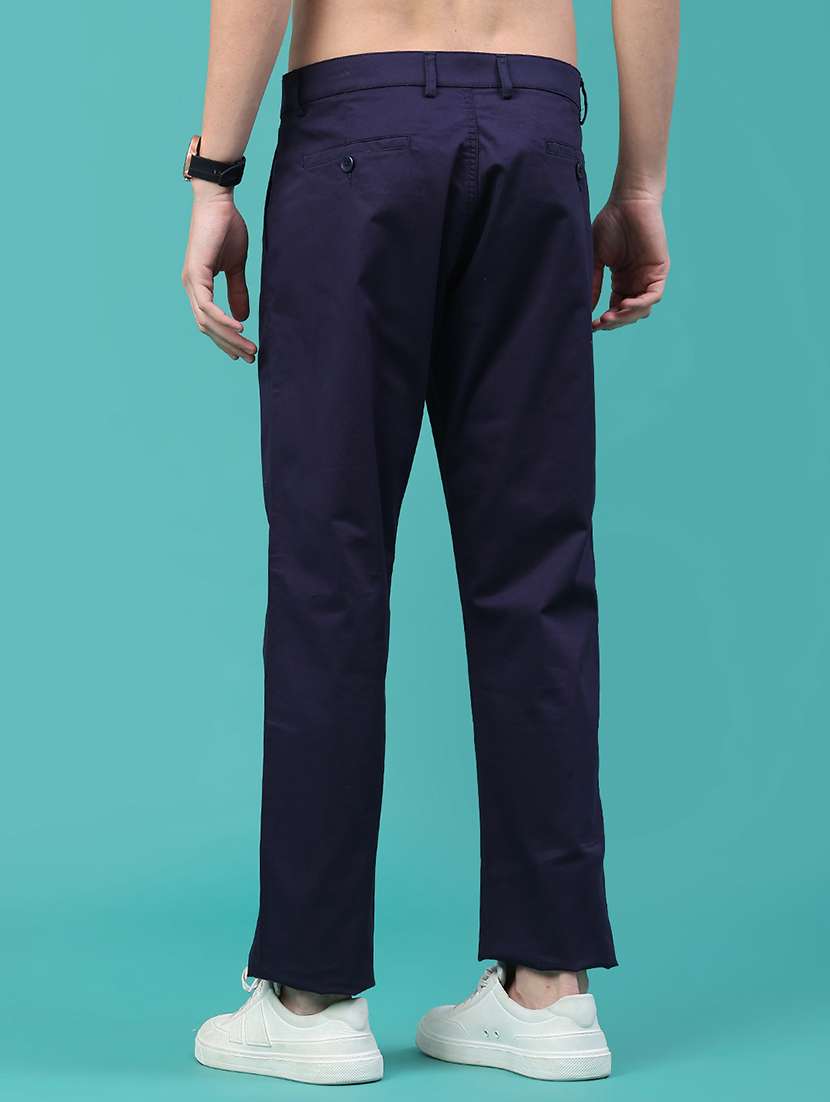 men solid mid rise chinos casual trouser - 22184420 -  Standard Image - 4