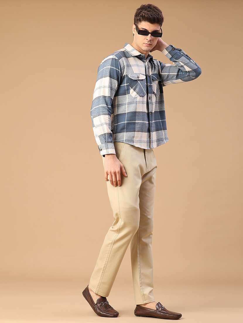 men solid mid rise casual chino - 22184421 -  Standard Image - 4