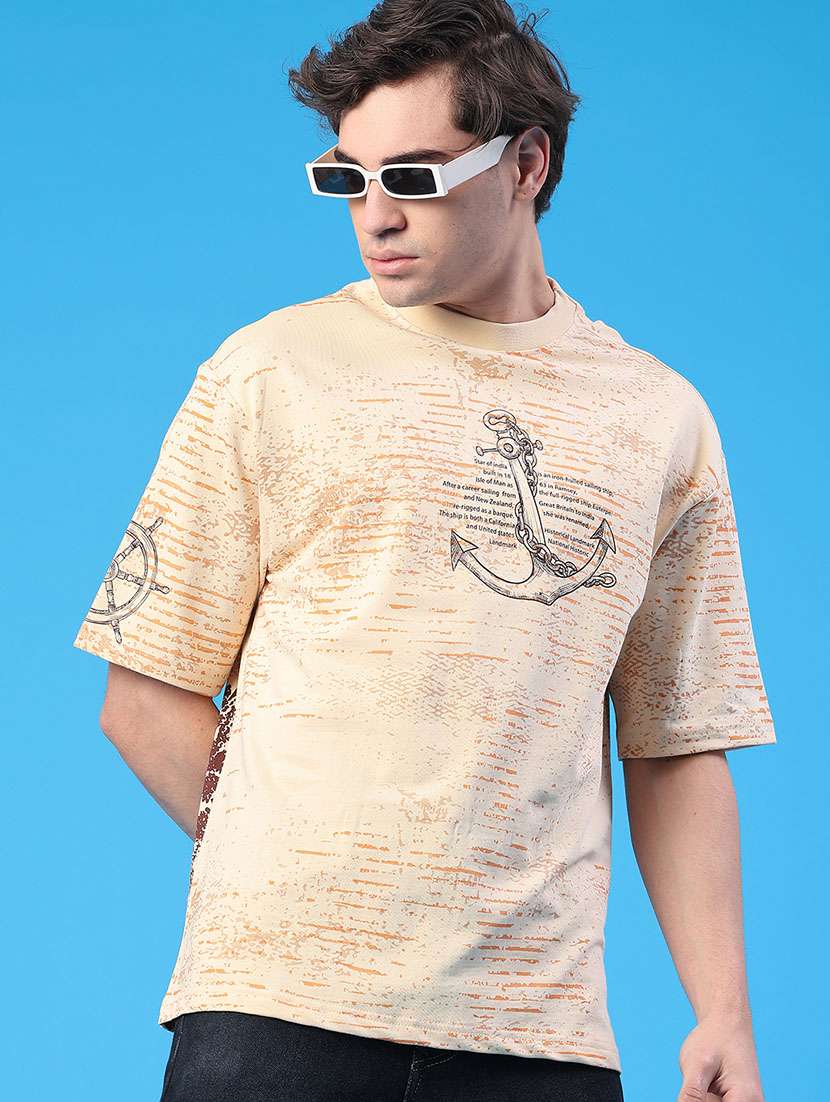 men printed short sleeve loose fit t-shirt - 22184423 -  Standard Image - 1