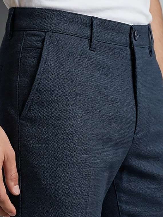 men solid mid rise chinos casual trouser - 22184480 -  Standard Image - 1