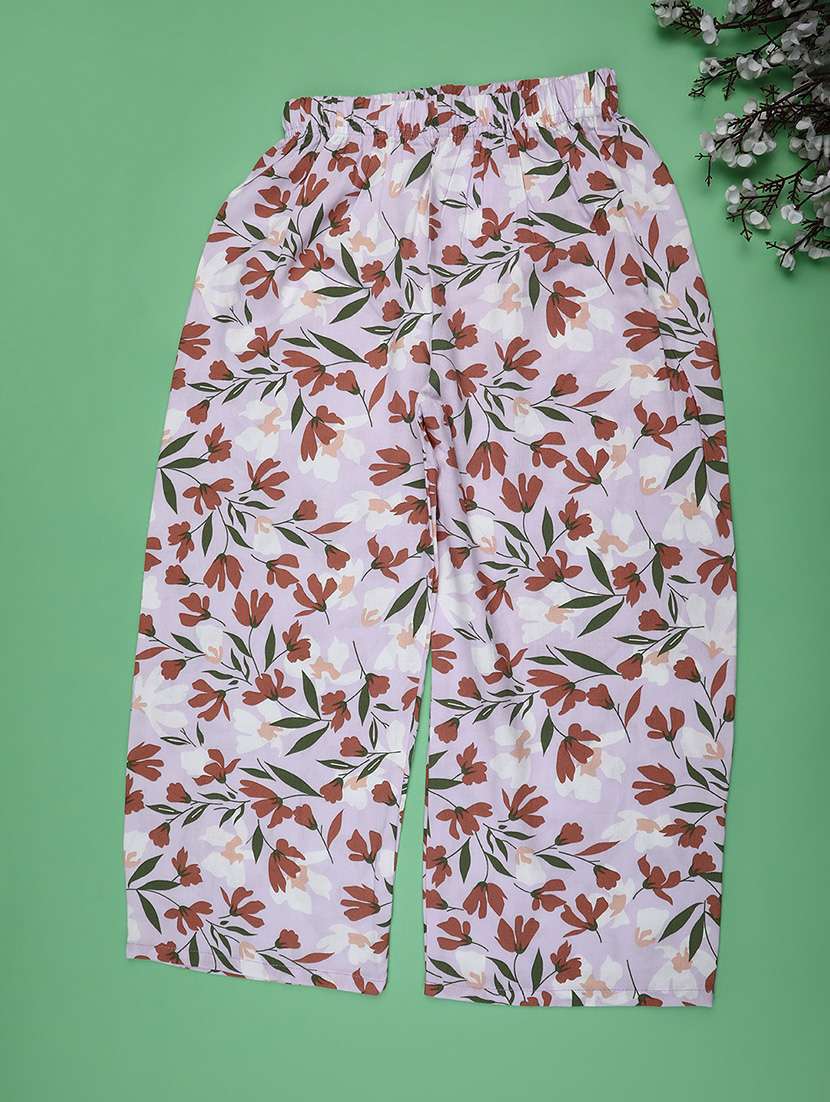 girls floral print mid rise palazzo - 22184546 -  Standard Image - 1