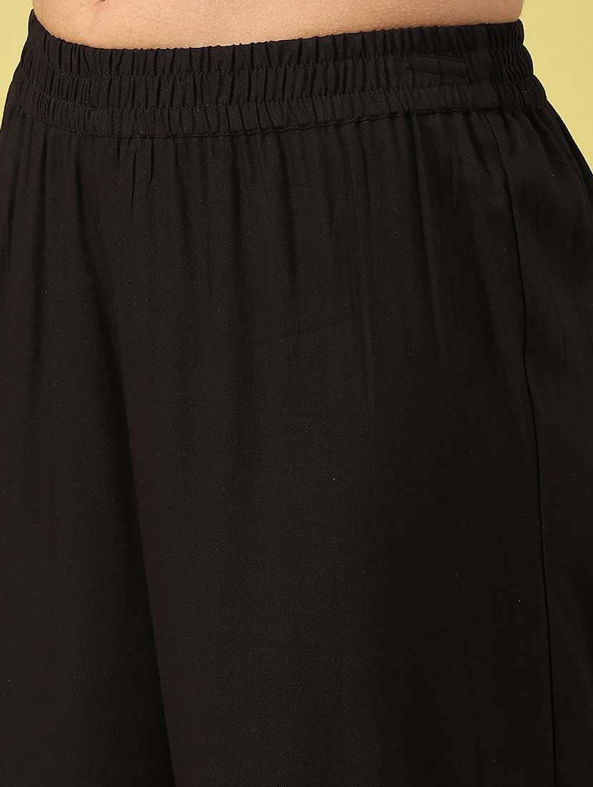 women solid mid rise straight palazzo - 22184561 -  Standard Image - 1