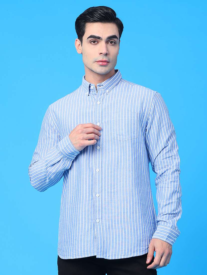 men striped long sleeve regular fit casual shirt - 22184578 -  Standard Image - 1