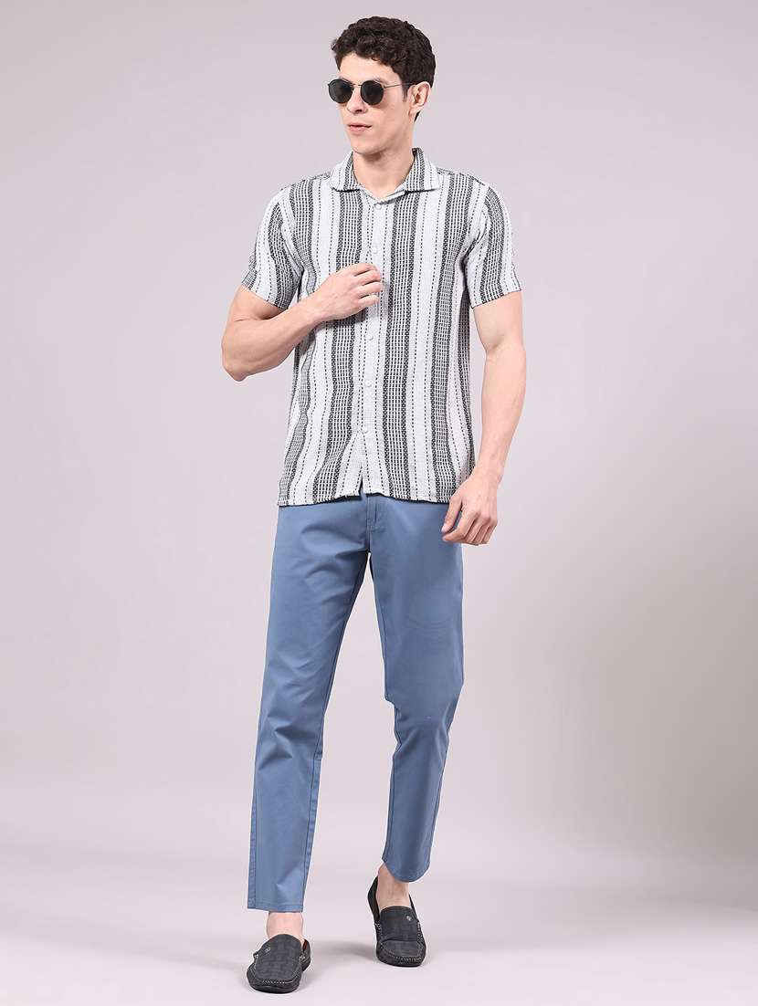 men solid mid rise chinos casual trouser - 22184587 -  Standard Image - 4