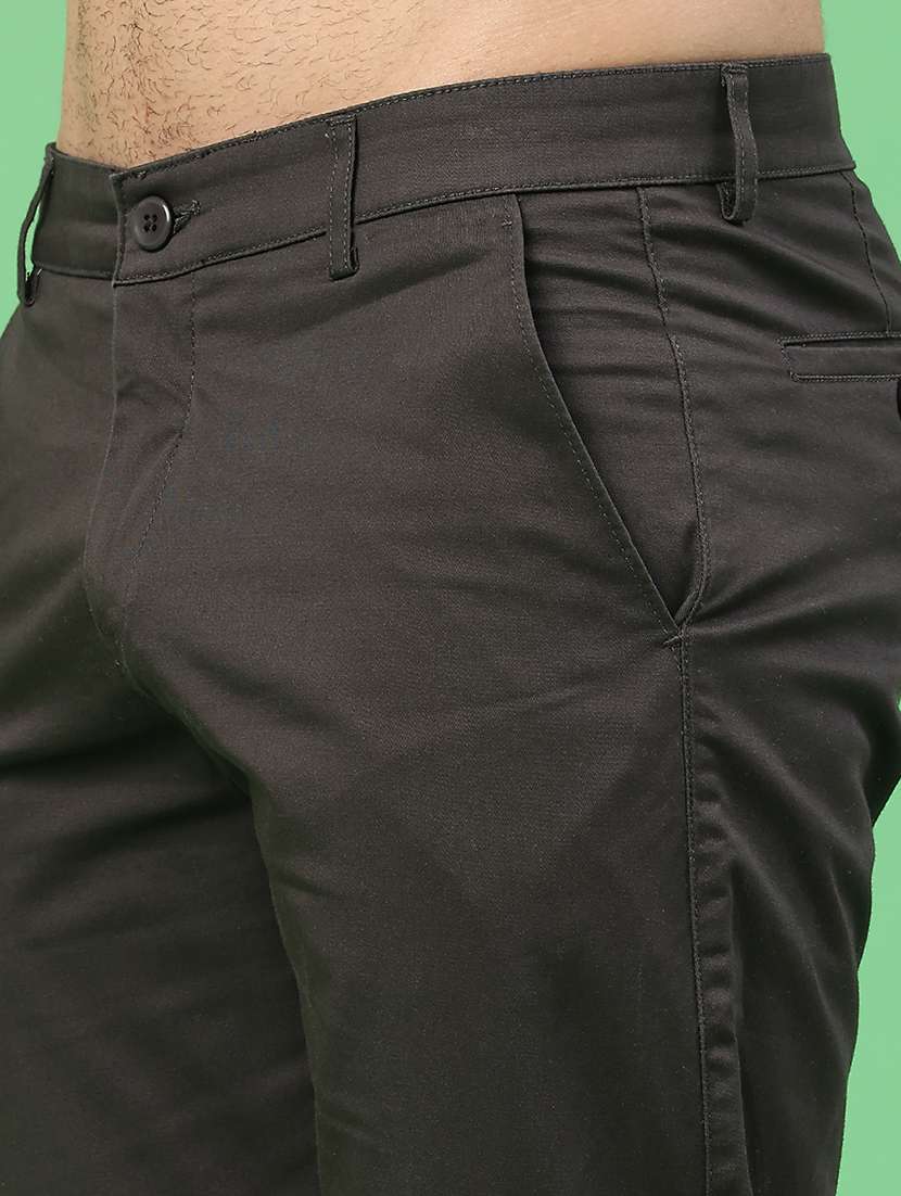 men solid mid rise chinos casual trouser - 22184589 -  Standard Image - 1