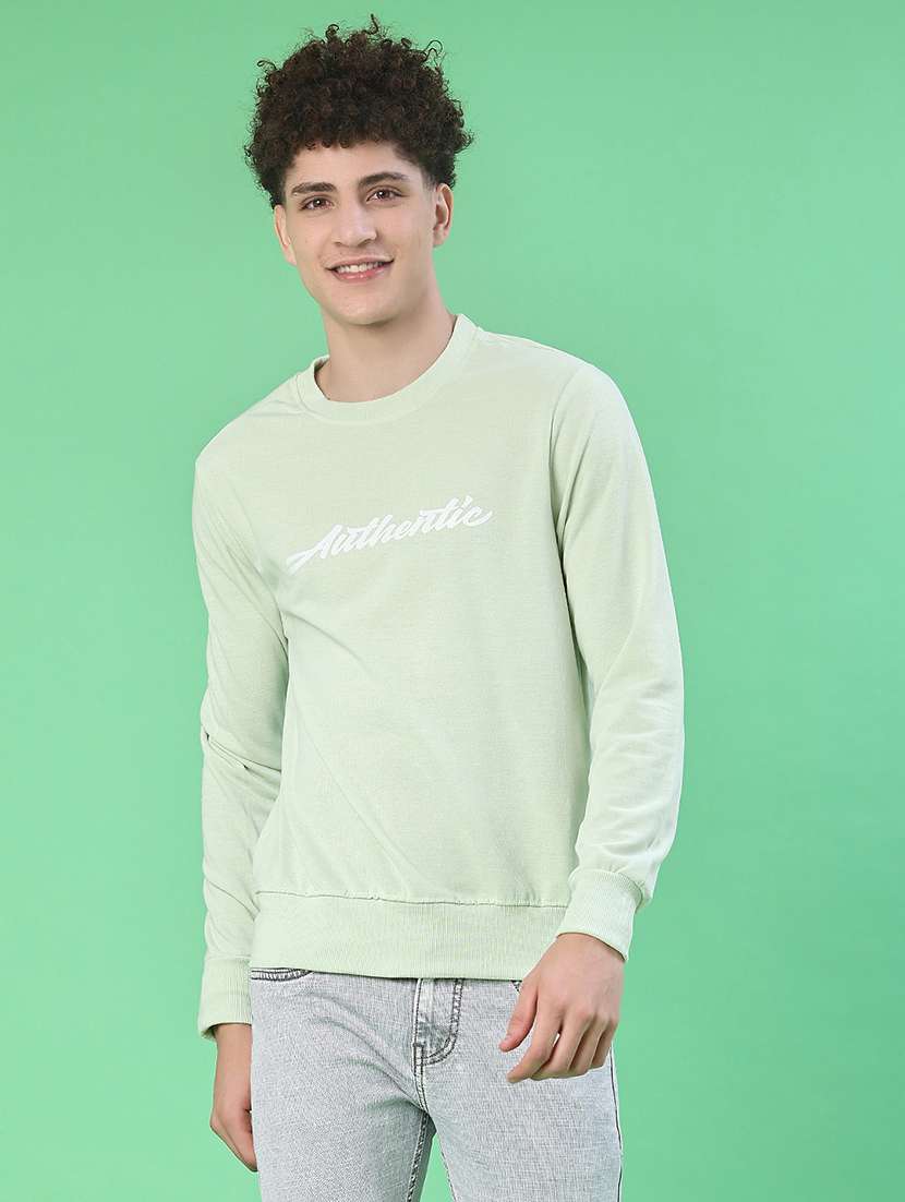 men chest print long sleeve regular fit sweatshirt - 22184635 -  Standard Image - 1