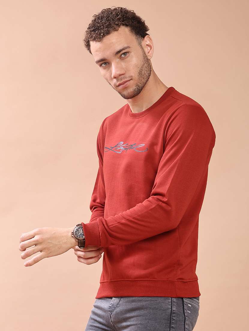 men chest print long sleeve regular fit sweatshirt - 22184636 -  Standard Image - 1