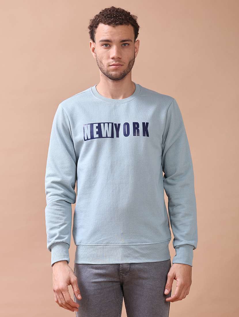 men chest print long sleeve regular fit sweatshirt - 22184637 -  Standard Image - 1