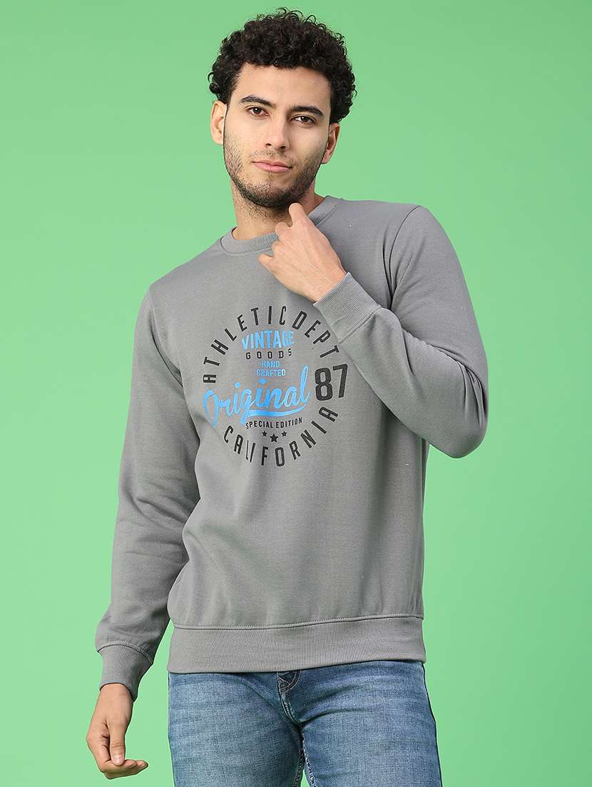 men front print long sleeve regular fit sweatshirt - 22184638 -  Standard Image - 1