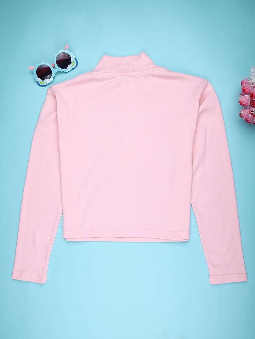 girls printed stand collar long sleeve tee - 22184667 -  Standard Image - 1