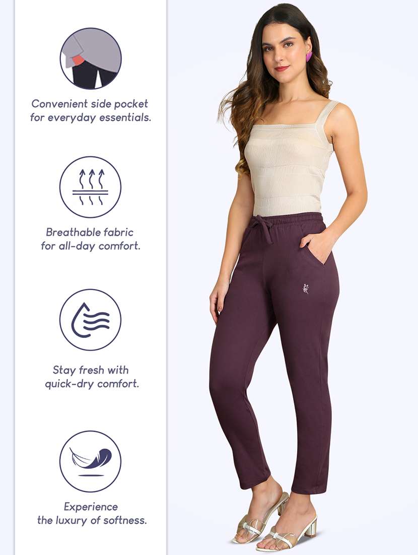 women solid mid rise lounge wear pajama - 22184816 -  Standard Image - 4