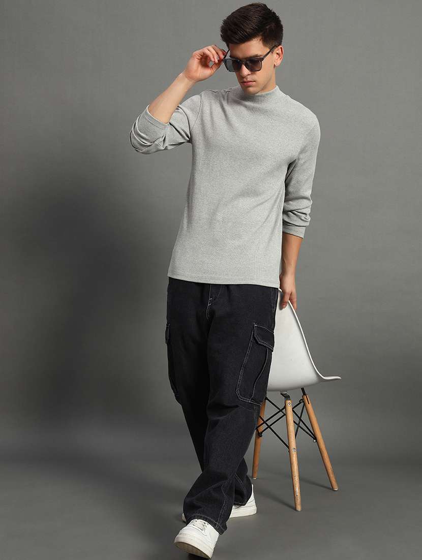 men solid long sleeve slim fit pullover - 22184864 -  Standard Image - 4