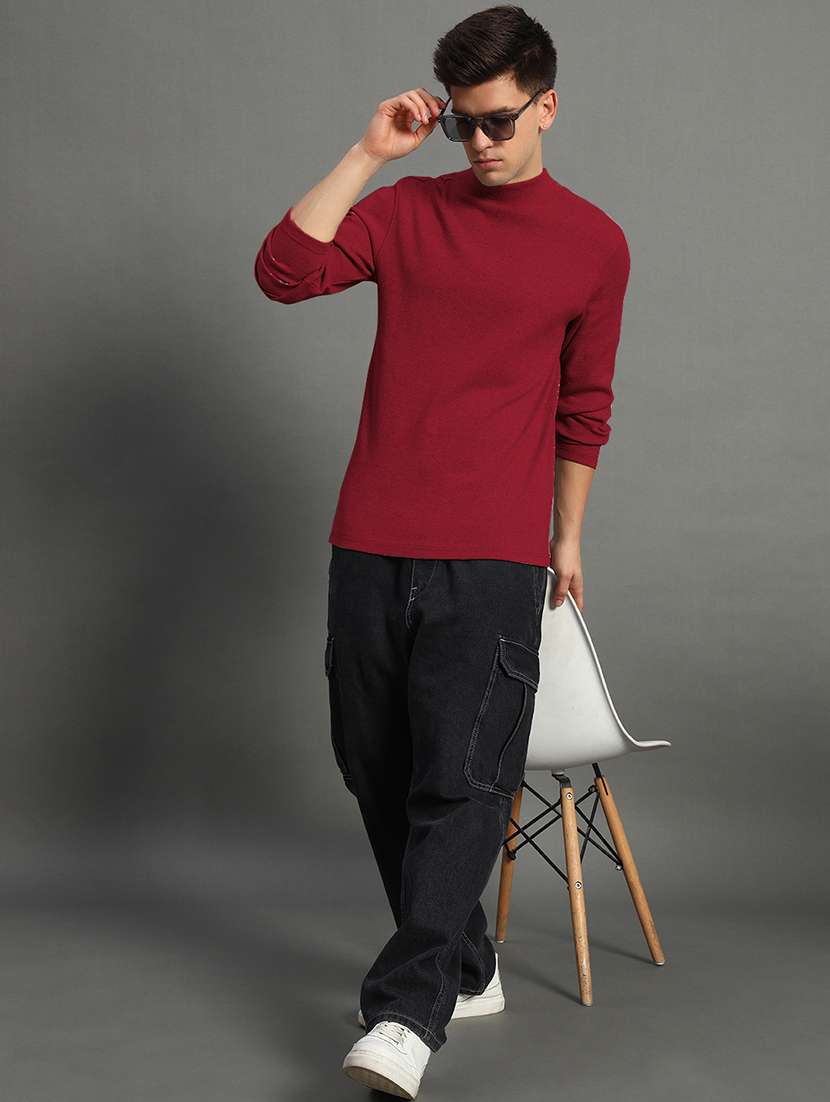 men solid long sleeve slim fit pullover - 22184865 -  Standard Image - 4