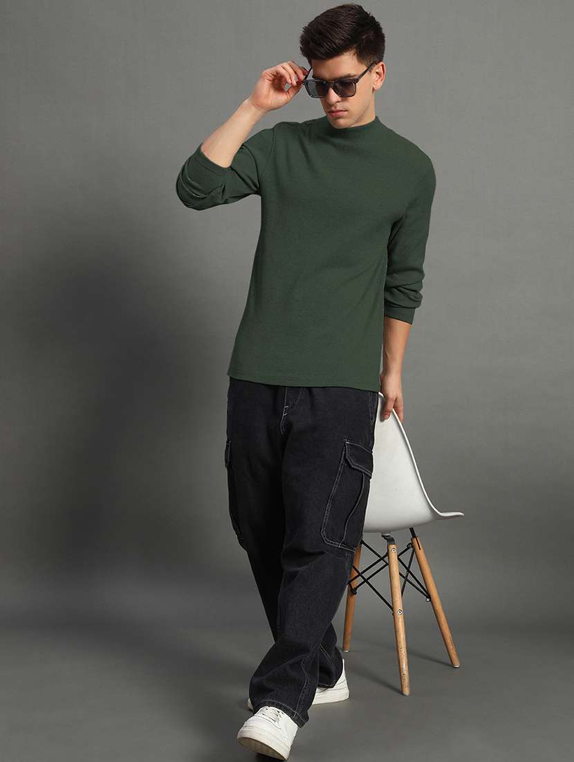 men solid long sleeve slim fit pullover - 22184866 -  Standard Image - 4