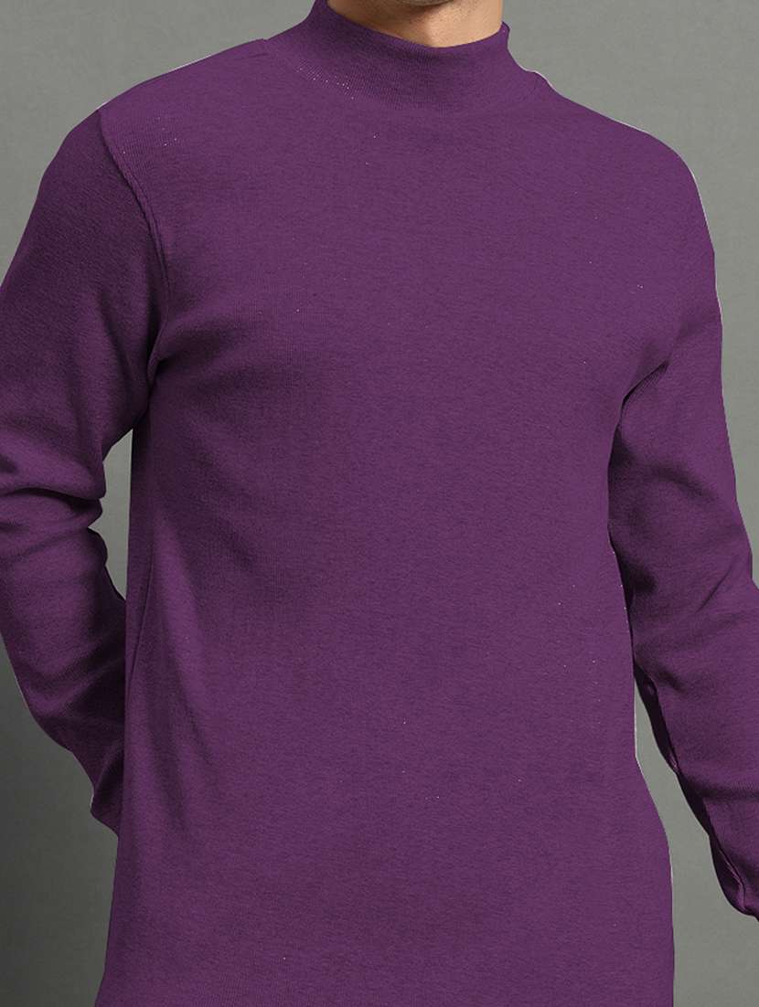 men solid long sleeve slim fit pullover - 22184867 -  Standard Image - 1